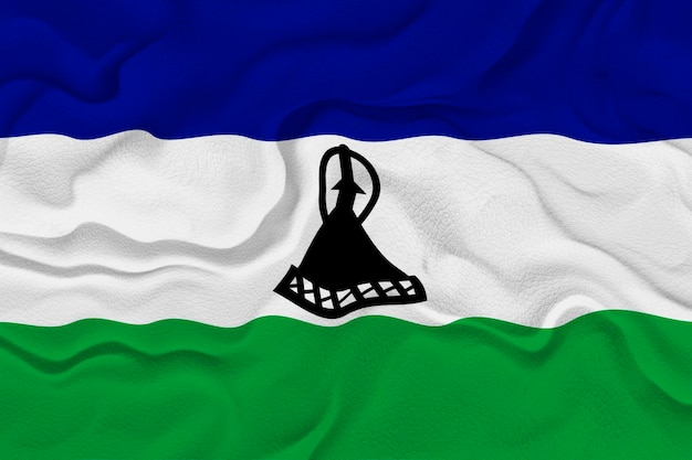 Nationale vlag van Lesotho Achtergrond met vlag van Lesotho