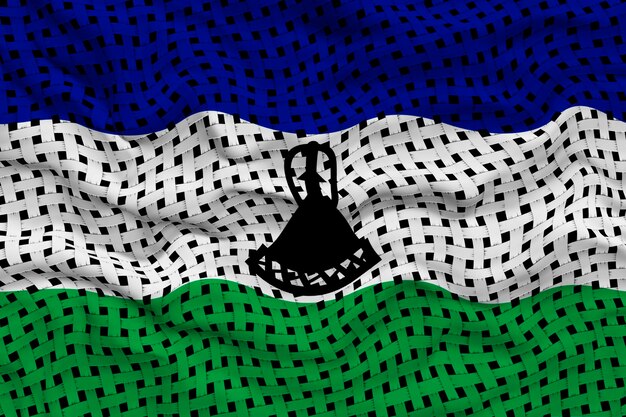Nationale vlag van Lesotho Achtergrond met vlag van Lesotho