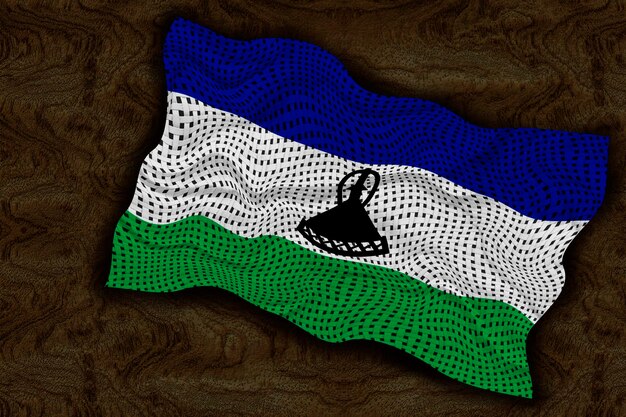 Nationale vlag van Lesotho Achtergrond met vlag van Lesotho