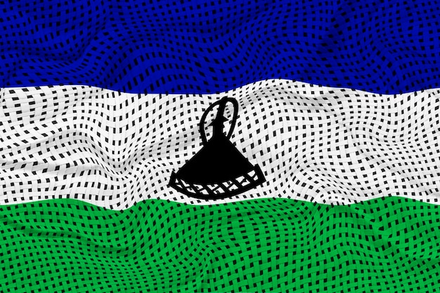 Nationale vlag van Lesotho Achtergrond met vlag van Lesotho