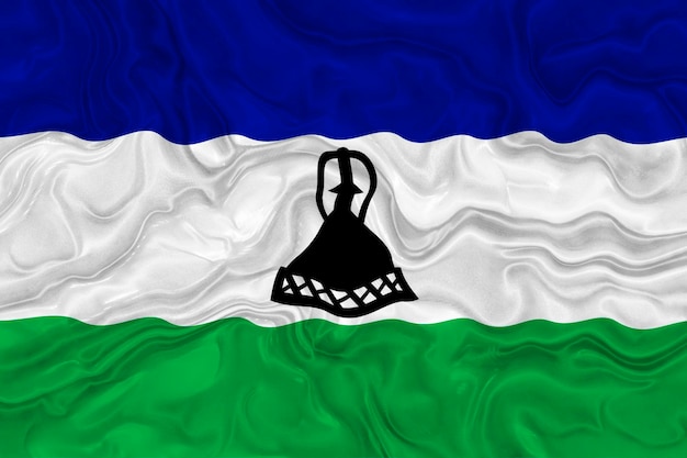 Nationale vlag van Lesotho Achtergrond met vlag van Lesotho