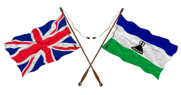 Nationale vlag van Lesotho Achtergrond met vlag van Lesotho