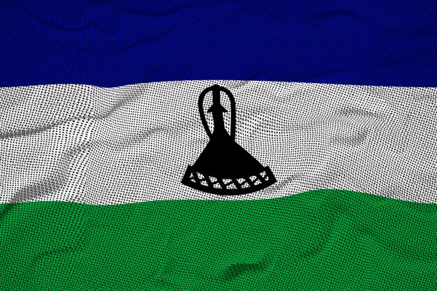 Nationale vlag van Lesotho Achtergrond met vlag van Lesotho