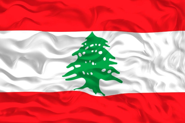 Nationale vlag van Libanon Achtergrond met vlag van Libanon