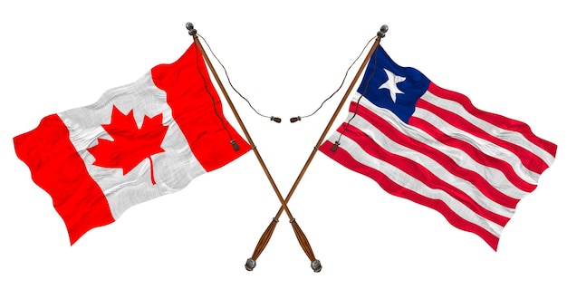 Nationale vlag van Liberia en Canada Achtergrond voor ontwerpers