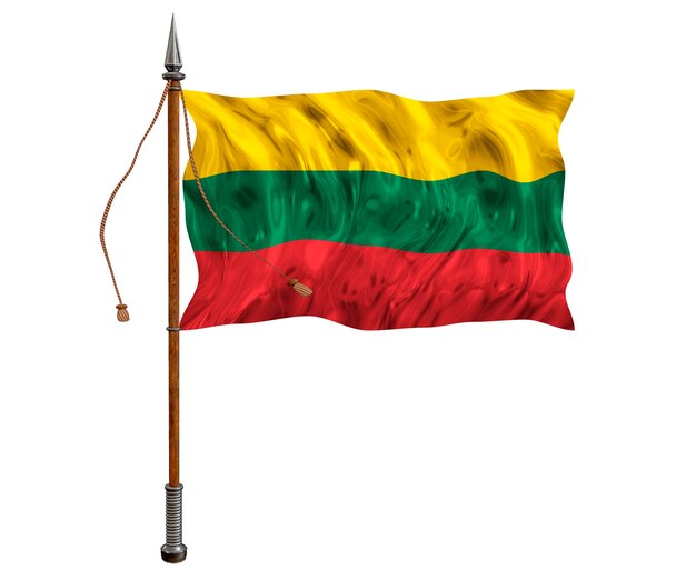 Nationale vlag van Litouwen Achtergrond met vlag van Litouwen