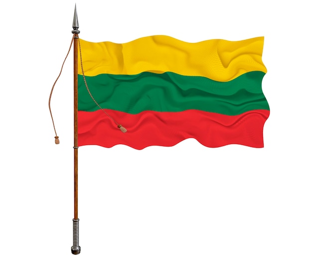 Nationale vlag van Litouwen Achtergrond met vlag van Litouwen