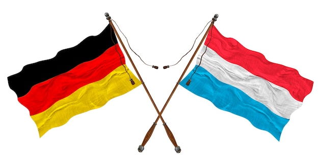 Nationale vlag van Luxemburg en Duitsland Achtergrond voor ontwerpers