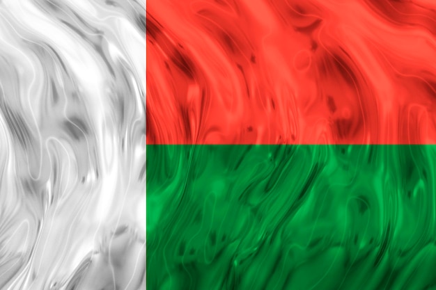 Nationale vlag van Madagascar Achtergrond met vlag van Madagascar