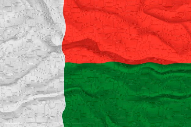 Nationale vlag van Madagascar Achtergrond met vlag van Madagascar