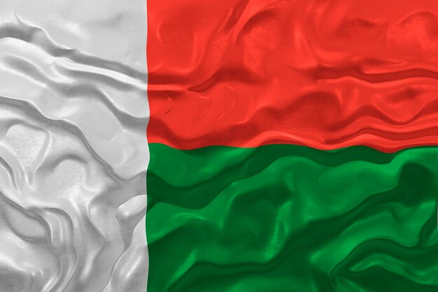 Nationale vlag van Madagascar Achtergrond met vlag van Madagascar