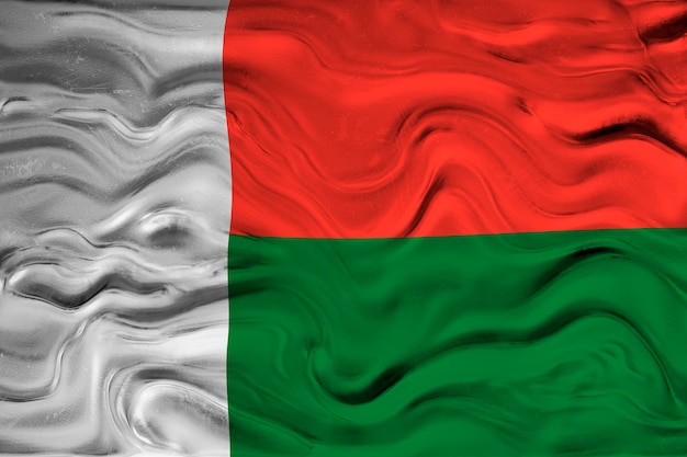 Nationale vlag van Madagascar Achtergrond met vlag van Madagascar