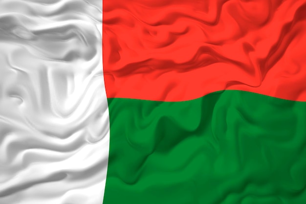 Nationale vlag van Madagascar Achtergrond met vlag van Madagascar