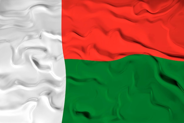 Nationale vlag van Madagascar Achtergrond met vlag van Madagascar