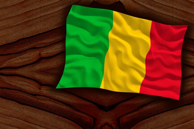 Nationale vlag van Mali Achtergrond met vlag van Mali