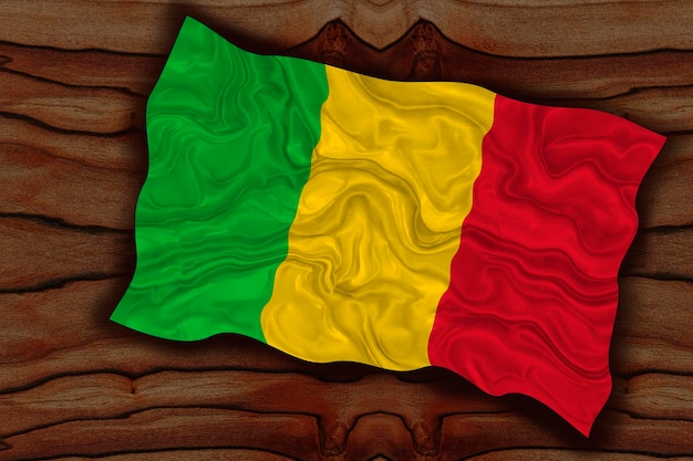 Nationale vlag van Mali Achtergrond met vlag van Mali