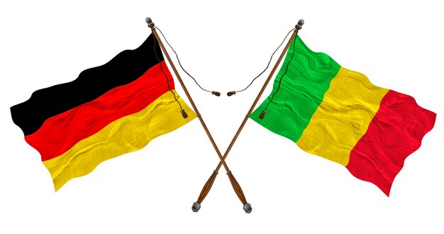 Nationale vlag van Mali en Duitsland Achtergrond voor ontwerpers