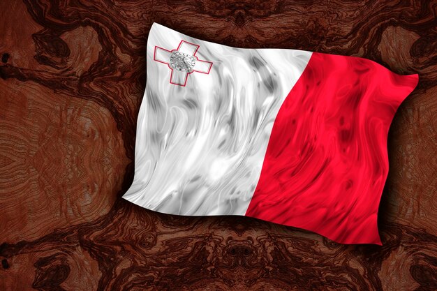 Nationale vlag van Malta Achtergrond met vlag van Malta