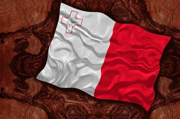 Nationale vlag van Malta Achtergrond met vlag van Malta