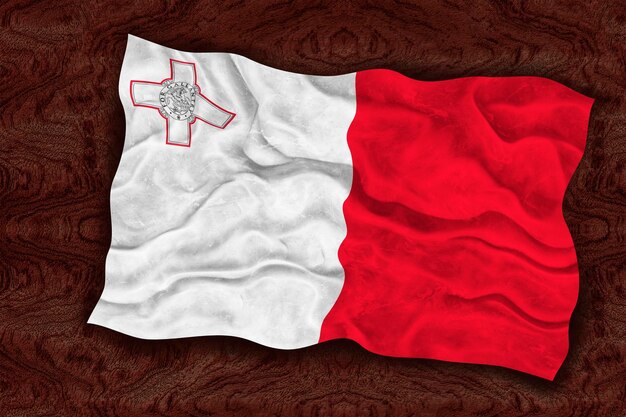 Nationale vlag van Malta Achtergrond met vlag van Malta