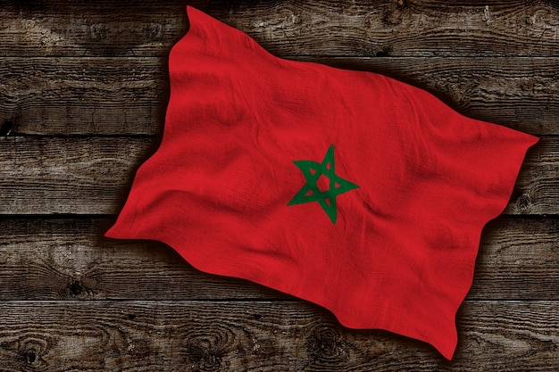 Nationale vlag van Marokko Achtergrond met vlag van Marokko