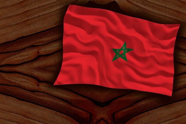 Nationale vlag van Marokko Achtergrond met vlag van Marokko
