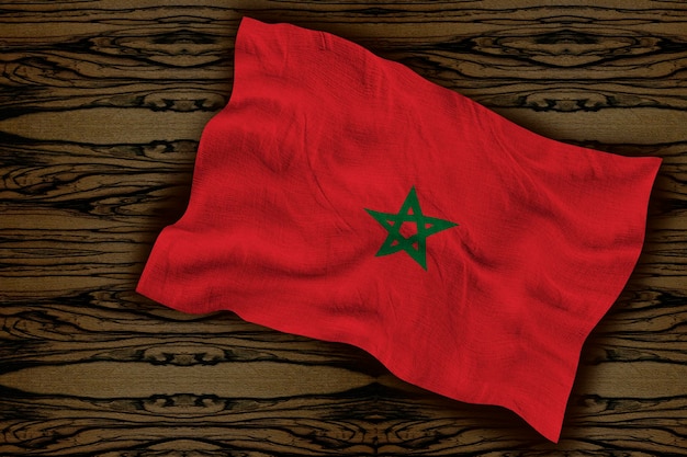Nationale vlag van Marokko Achtergrond met vlag van Marokko