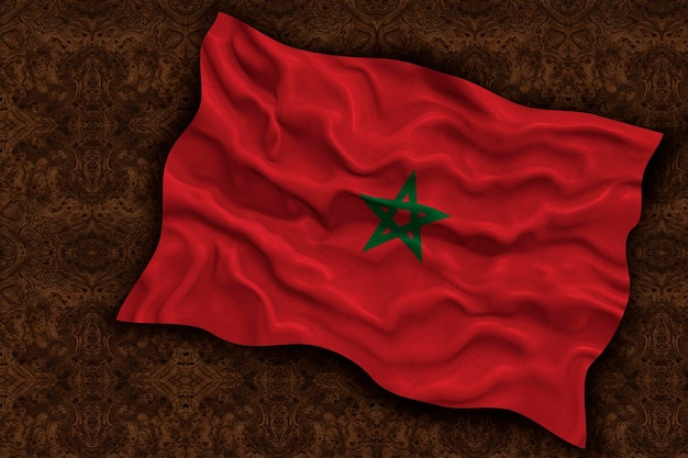 Nationale vlag van Marokko Achtergrond met vlag van Marokko