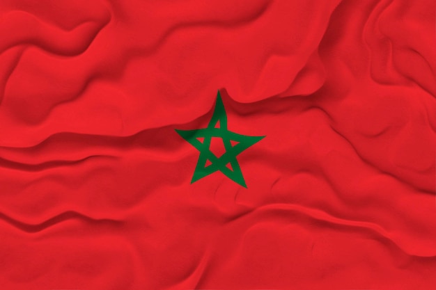 Nationale vlag van Marokko Achtergrond met vlag van Marokko
