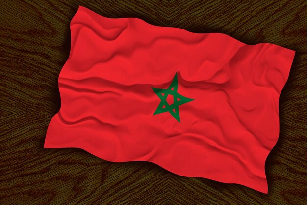 Nationale vlag van Marokko Achtergrond met vlag van Marokko