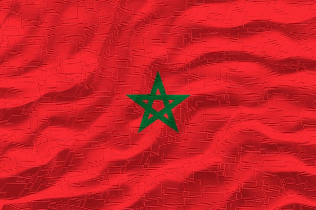 Nationale vlag van Marokko Achtergrond met vlag van Marokko