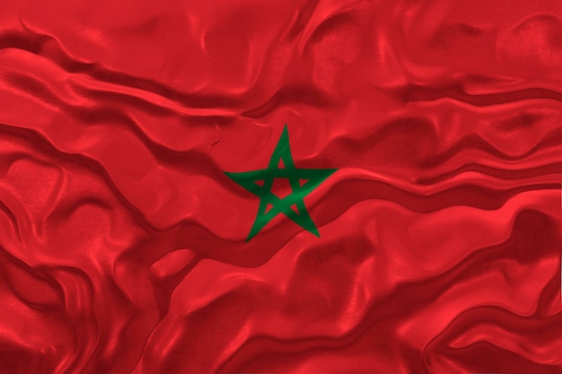 Nationale vlag van Marokko Achtergrond met vlag van Marokko