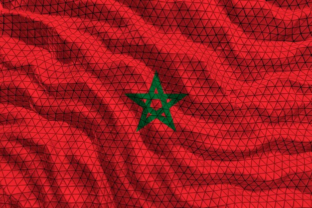 Nationale vlag van Marokko Achtergrond met vlag van Marokko
