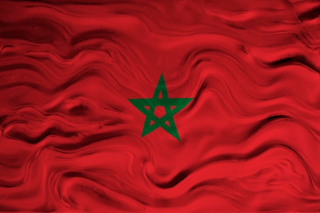 Nationale vlag van Marokko Achtergrond met vlag van Marokko