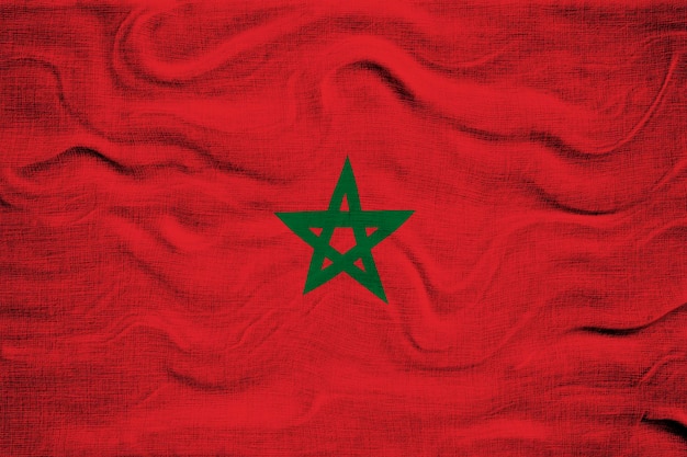 Nationale vlag van Marokko Achtergrond met vlag van Marokko