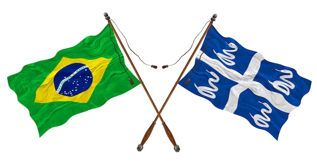 Nationale vlag van Martinique en Brazilië Achtergrond voor ontwerpers