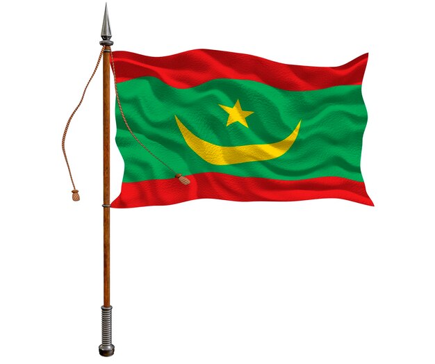 Nationale vlag van Mauritanië Achtergrond met vlag van Mauritanië