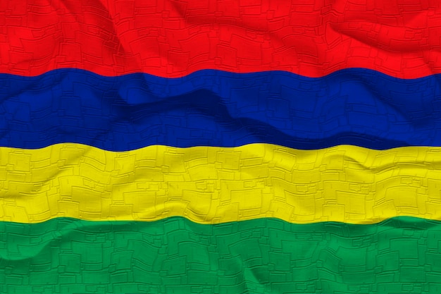 Nationale vlag van Mauritius Achtergrond met vlag van Mauritius