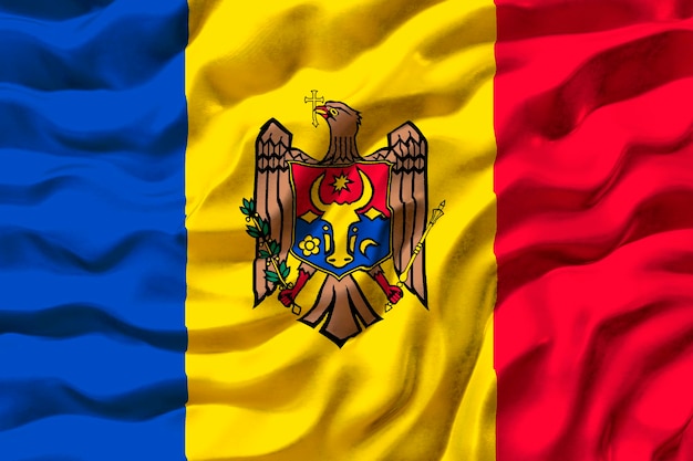 Nationale vlag van Moldavië Achtergrond met vlag van Moldavië