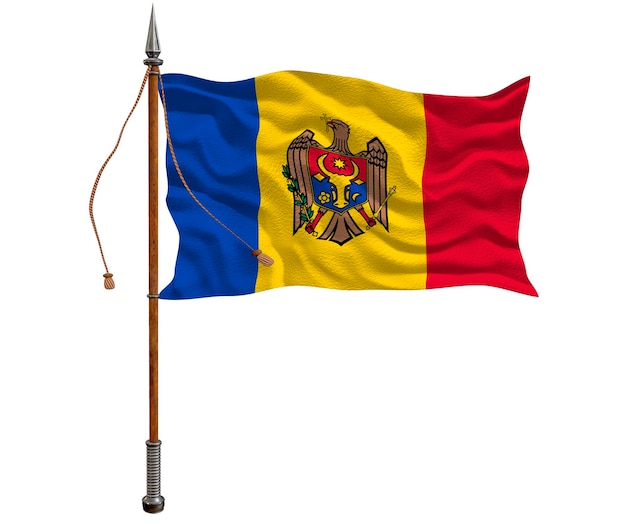 Nationale vlag van Moldavië Achtergrond met vlag van Moldavië