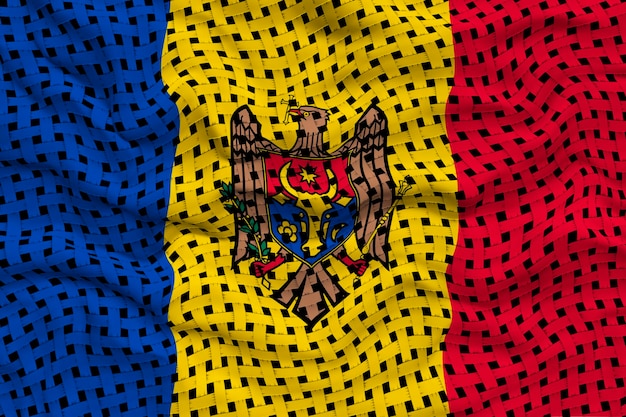Nationale vlag van Moldavië Achtergrond met vlag van Moldavië