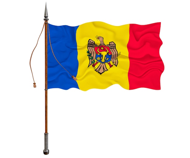 Nationale vlag van Moldavië Achtergrond met vlag van Moldavië