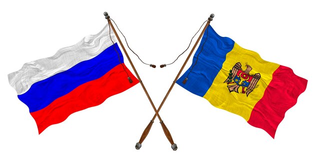 Nationale vlag van Moldavië en Rusland Achtergrond voor ontwerpers