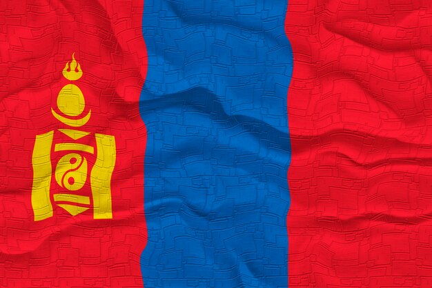 Nationale vlag van Mongolië Achtergrond met vlag van Mongolië