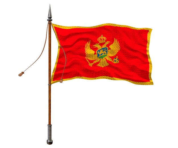 Nationale vlag van Montenegro Achtergrond met vlag van Montenegro