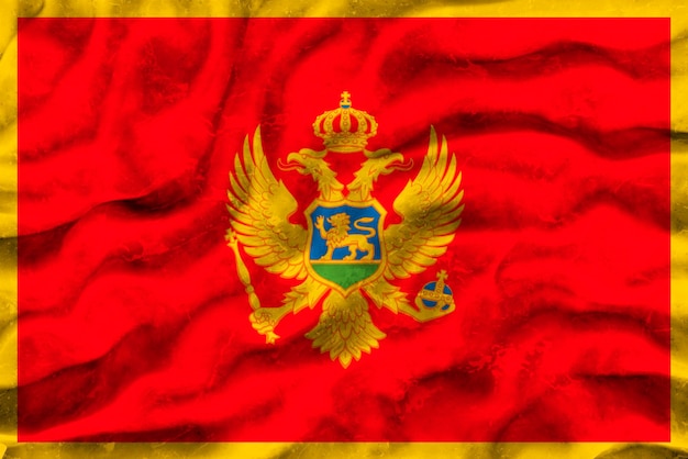 Nationale vlag van Montenegro Achtergrond met vlag van Montenegro