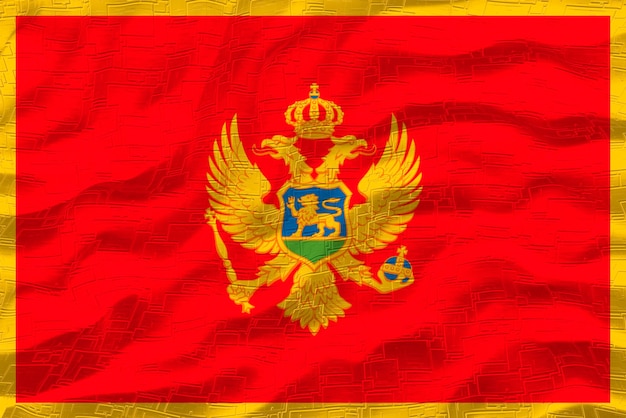 Nationale vlag van Montenegro Achtergrond met vlag van Montenegro