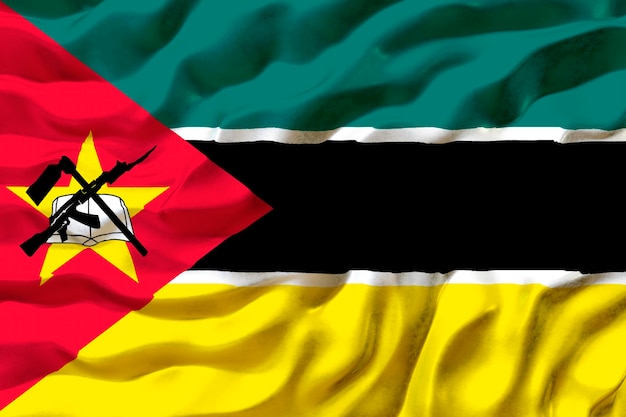 Nationale vlag van Mozambique Achtergrond met vlag van Mozambique