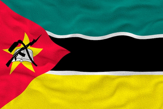 Nationale vlag van Mozambique Achtergrond met vlag van Mozambique