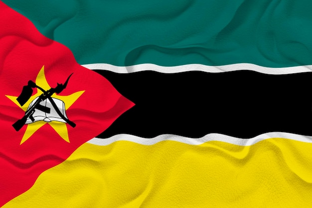 Nationale vlag van Mozambique Achtergrond met vlag van Mozambique